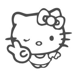 Наклейка автомобильная Hello Kitty 1х12см